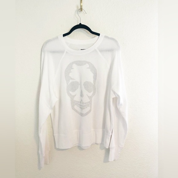 ZADIG & VOLTAIRE white studded Skull Sweatshirt size XS - Picture 1 of 10